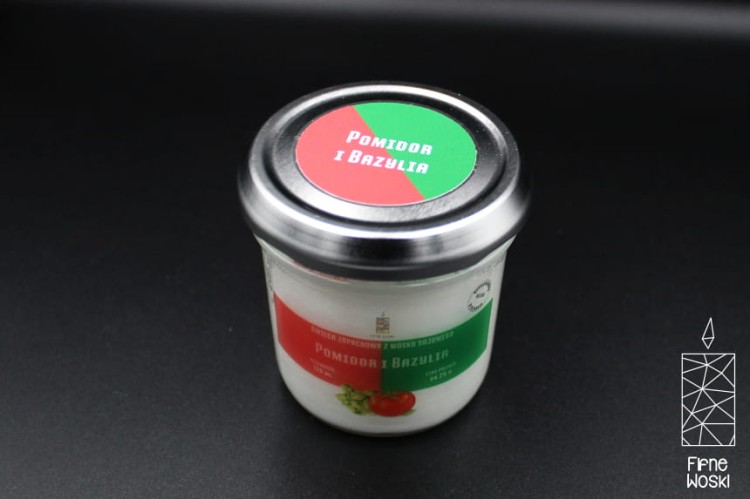 POMIDOR I BAZYLIA  – Średnia świeca sojowa w słoiku