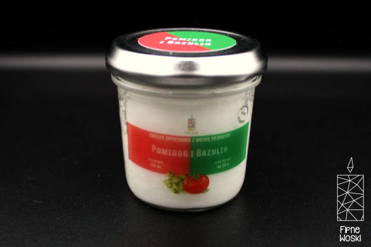 POMIDOR I BAZYLIA  – Średnia świeca sojowa w słoiku