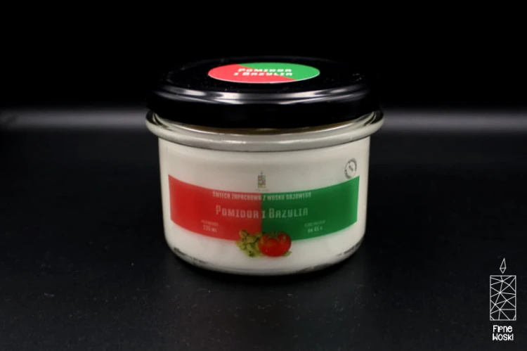 POMIDOR I BAZYLIA  – Duża świeca sojowa w słoiku