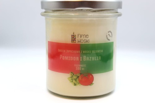 POMIDOR I BAZYLIA  – Bardzo duża świeca sojowa w słoiku