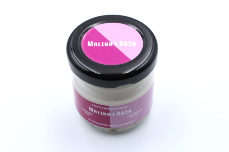 MALINA I RÓŻA – Mała świeca sojowa w słoiku
