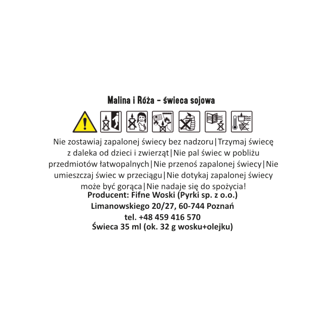 informacje clp świecy malina i róża