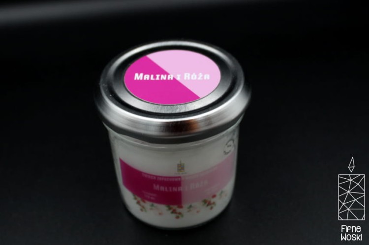 MALINA I RÓŻA – Średnia świeca sojowa w słoiku