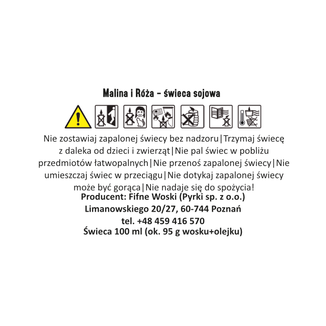 MALINA I RÓŻA – Średnia świeca sojowa w słoiku