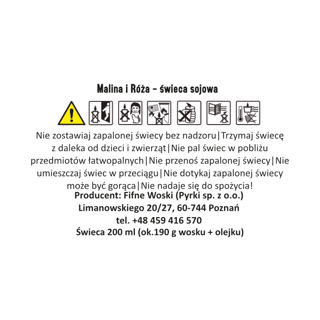 MALINA I RÓŻA – Duża świeca sojowa w słoiku