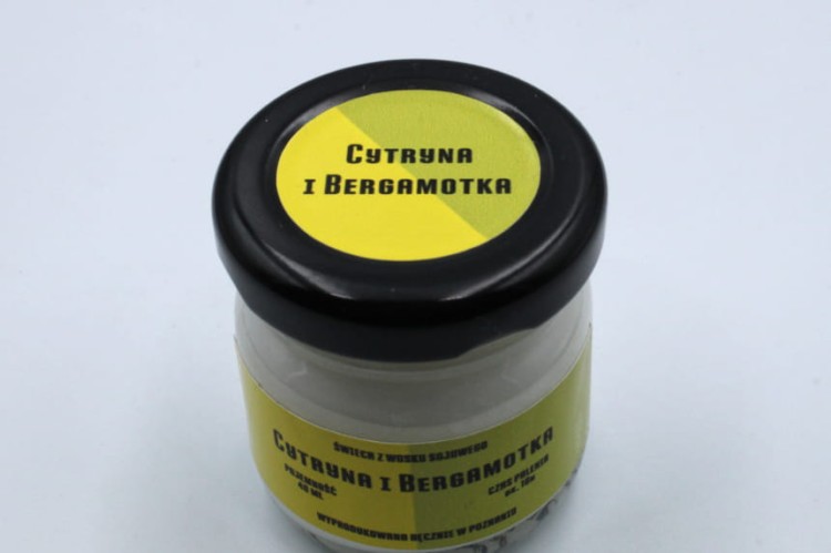 CYTRYNA I BERGAMOTKA – Mała świeca sojowa w słoiku
