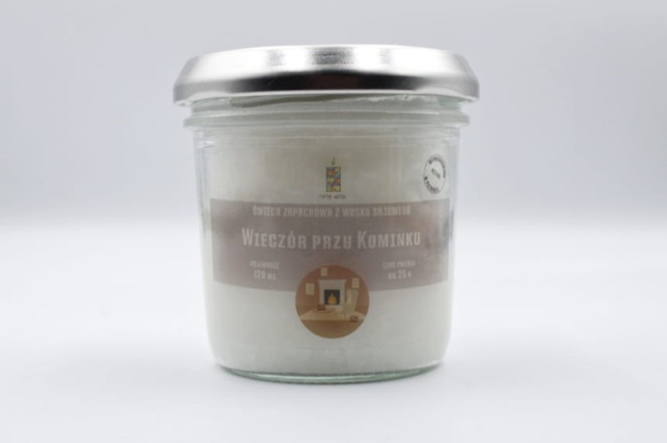 WIECZÓR PRZY KOMINKU – Średnia świeca sojowa w słoiku