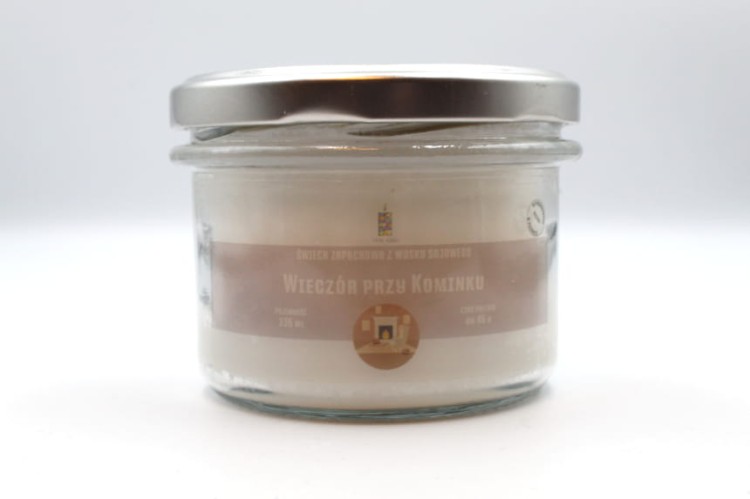 WIECZÓR PRZY KOMINKU – Duża świeca sojowa w słoiku