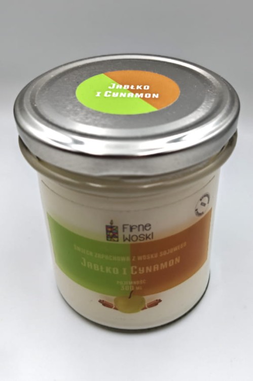 JABŁKO I CYNAMON – Bardzo duża świeca sojowa w słoiku