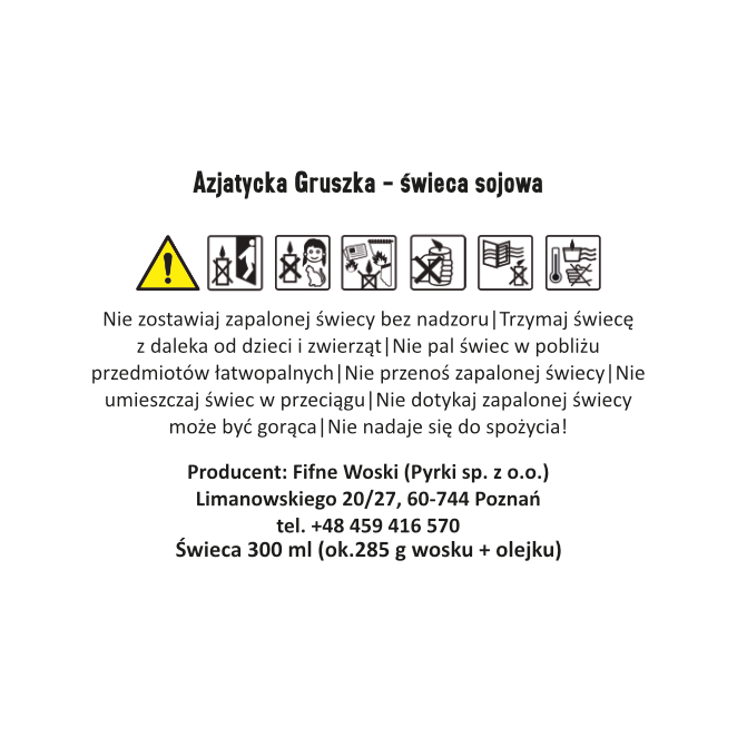 AZJATYCKA GRUSZKA – Bardzo duża świeca sojowa w słoiku