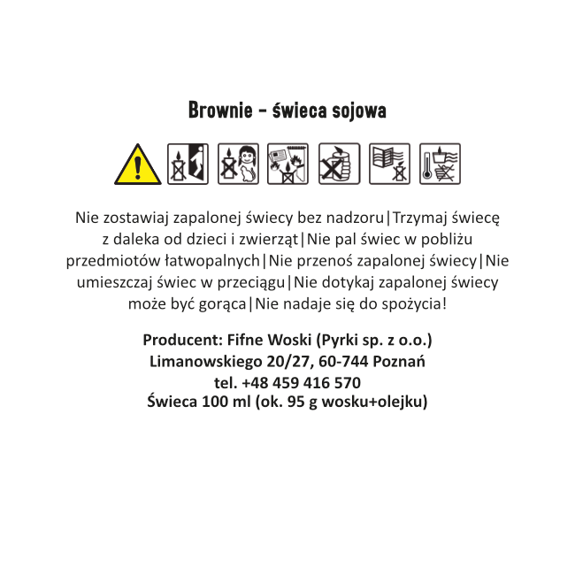 Fifne Woski BROWNIE - świeca sojowa 100 ml