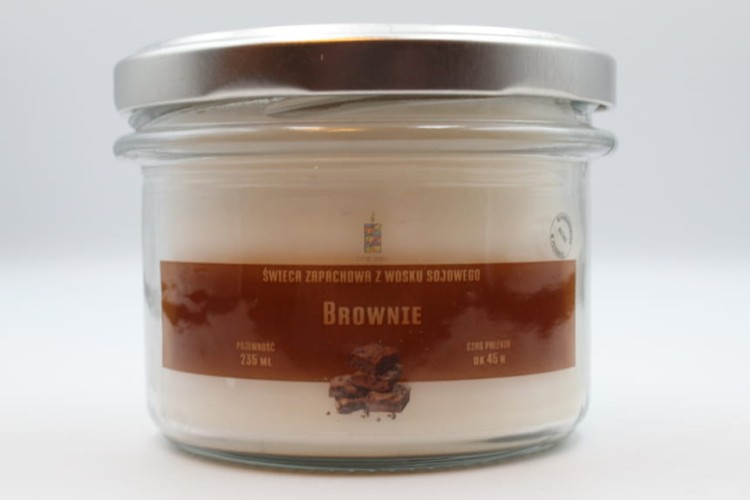 BROWNIE – Duża świeca sojowa w słoiku