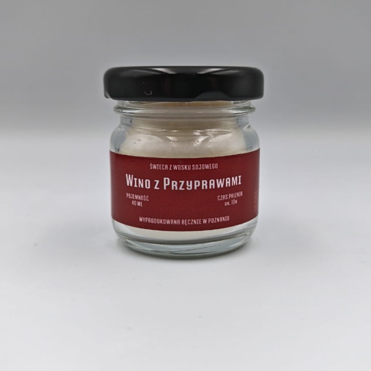 WINO Z PRZYPRAWAMI – Mała świeca sojowa w słoiku