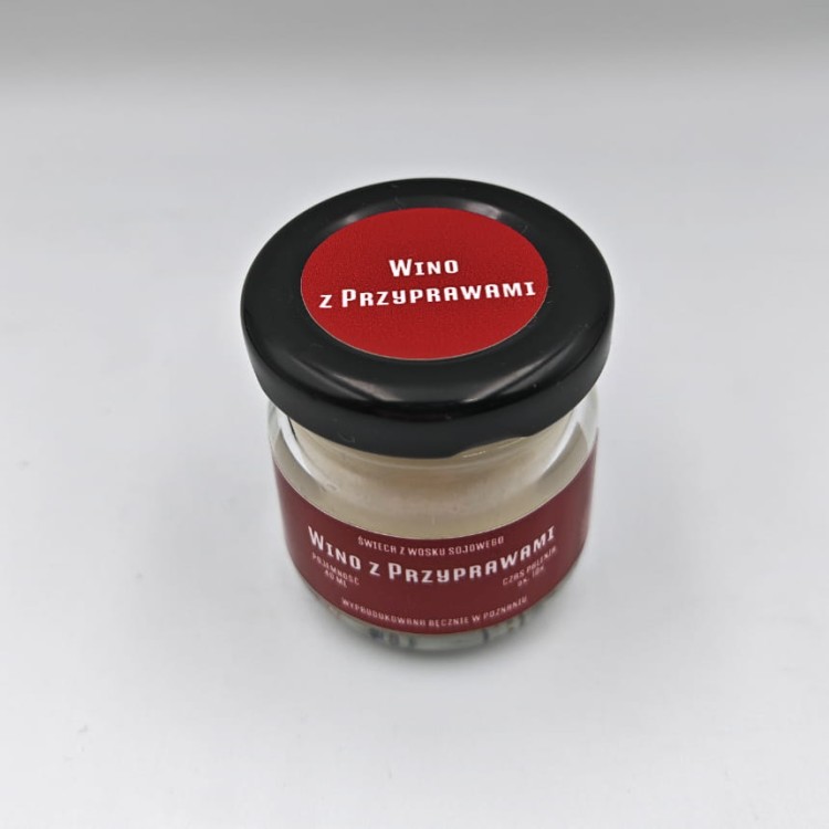 WINO Z PRZYPRAWAMI – Mała świeca sojowa w słoiku