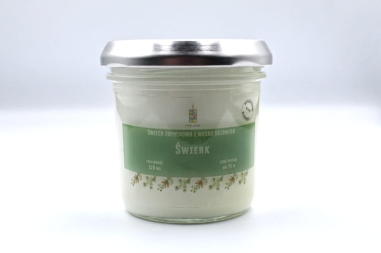 ŚWIERK – Średnia świeca sojowa w słoiku