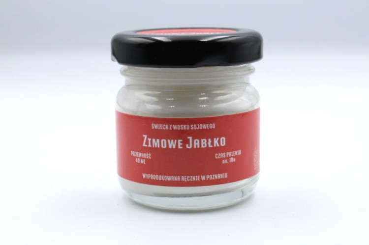 ZIMOWE JABŁKO – Mała świeca sojowa w słoiku