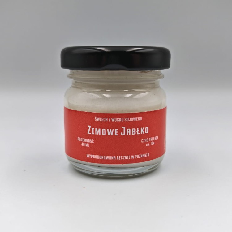 ZIMOWE JABŁKO – Mała świeca sojowa w słoiku
