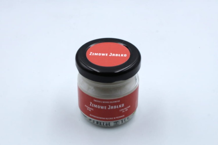ZIMOWE JABŁKO – Mała świeca sojowa w słoiku