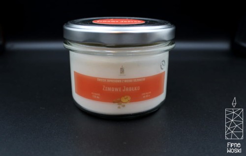 ZIMOWE JABŁKO – Duża świeca sojowa w słoiku