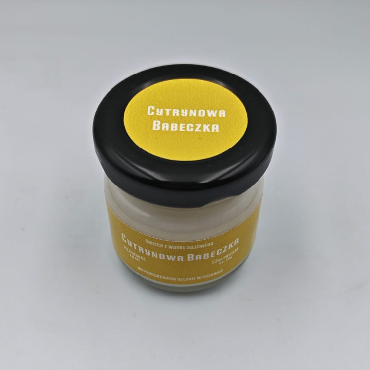 CYTRYNOWA BABECZKA – Mała świeca sojowa w słoiku