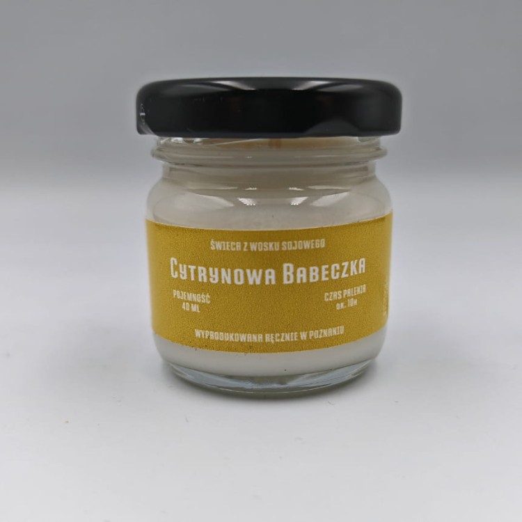 CYTRYNOWA BABECZKA – Mała świeca sojowa w słoiku