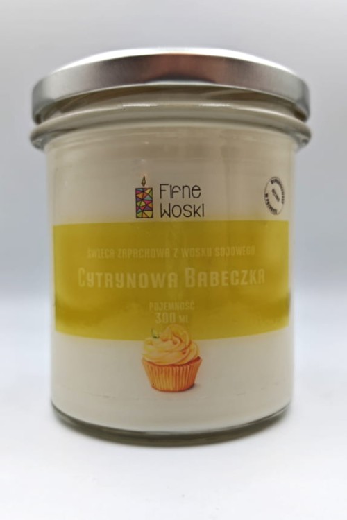 CYTRYNOWA BABECZKA – Bardzo duża świeca sojowa w słoiku