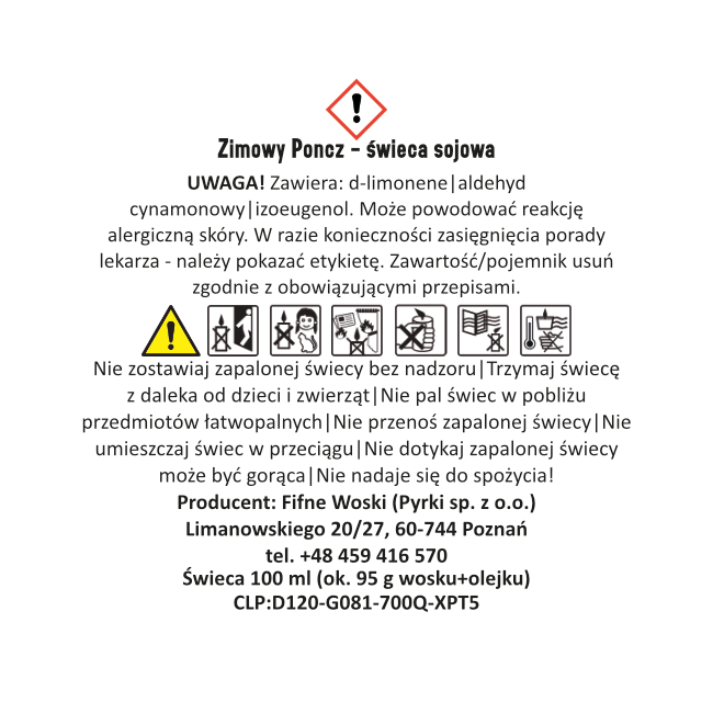 ZIMOWY PONCZ  – Średnia świeca sojowa w słoiku