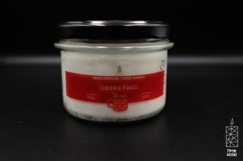 ZIMOWY PONCZ  – Duża świeca sojowa w słoiku