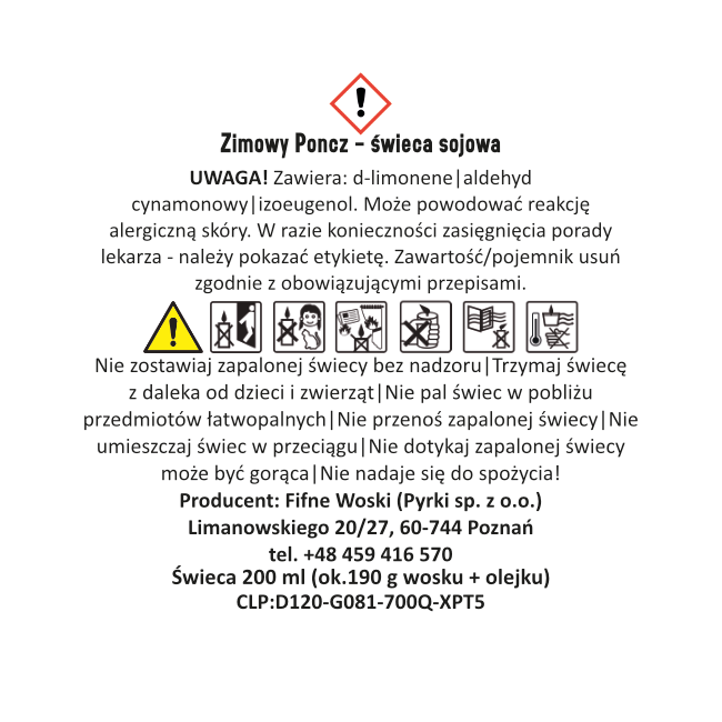 ZIMOWY PONCZ  – Duża świeca sojowa w słoiku