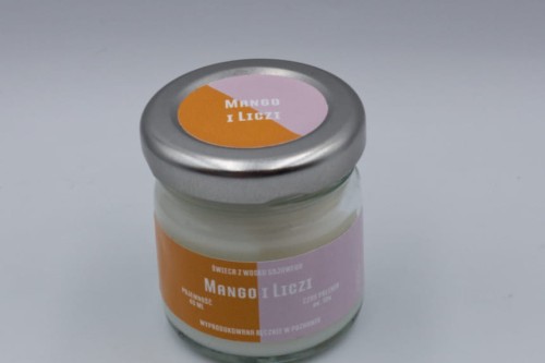 MANGO I LICZI – Mała świeca sojowa w słoiku