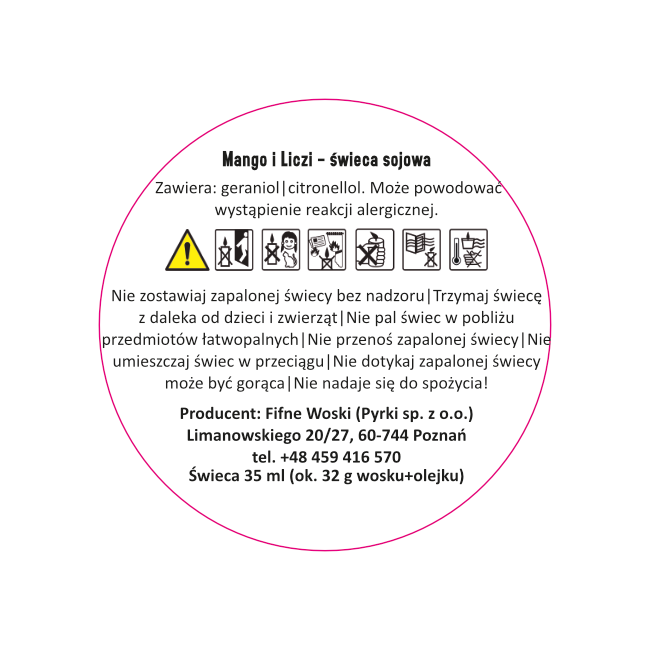 MANGO I LICZI – Mała świeca sojowa w słoiku