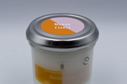 MANGO I LICZI – Średnia świeca sojowa w słoiku