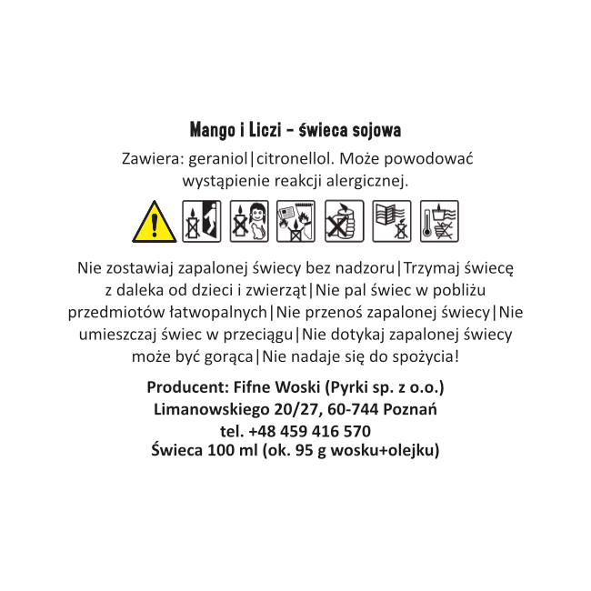 MANGO I LICZI – Średnia świeca sojowa w słoiku