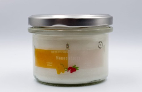 MANGO I LICZI – Duża świeca sojowa w słoiku