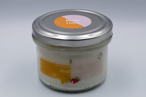 MANGO I LICZI – Duża świeca sojowa w słoiku