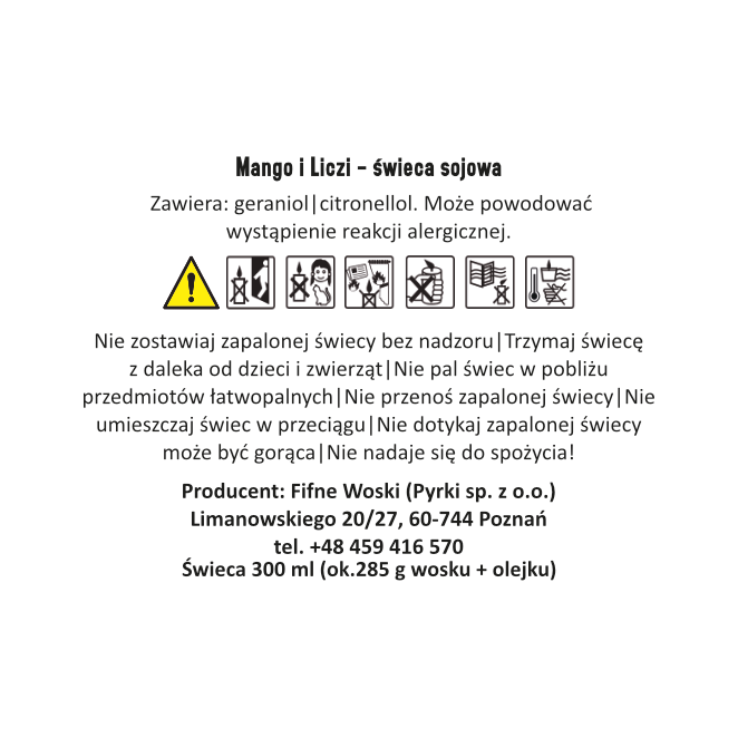 MANGO I LICZI – Bardzo duża świeca sojowa w słoiku